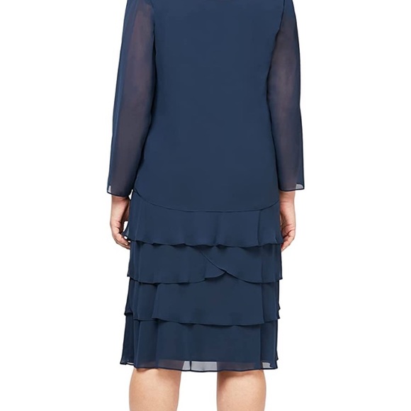 SLNY women’s embellished tiered jacket dress - Picture 8 of 12